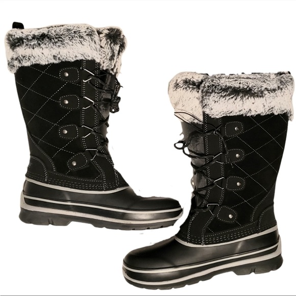 KHOMBU Ellie black and gray winter boots. - Picture 4 of 11